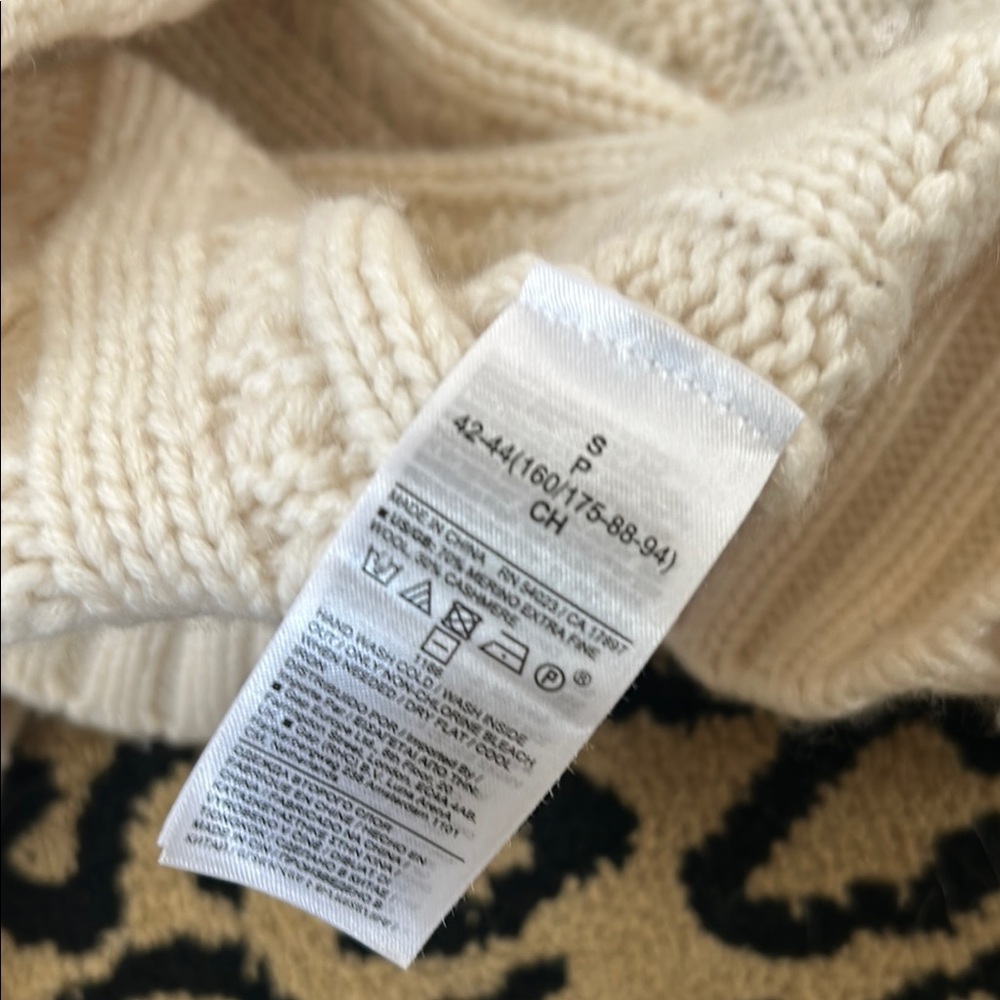 Cashmere & Wool Turtleneck Knit Sweater - Cream - Picture 12 of 14